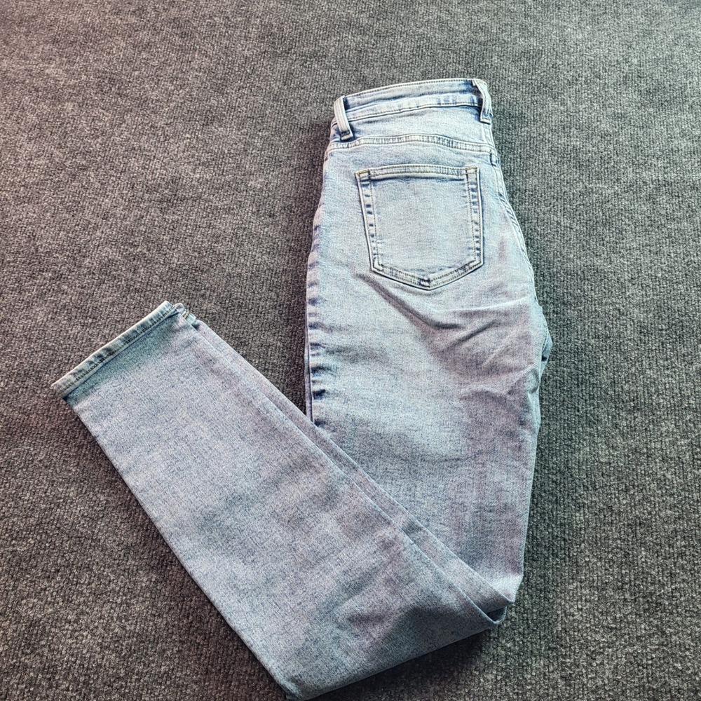 H&M Women Light Wash Acid Wash High Waisted Skinny Jeans Size US 2 EUR 34